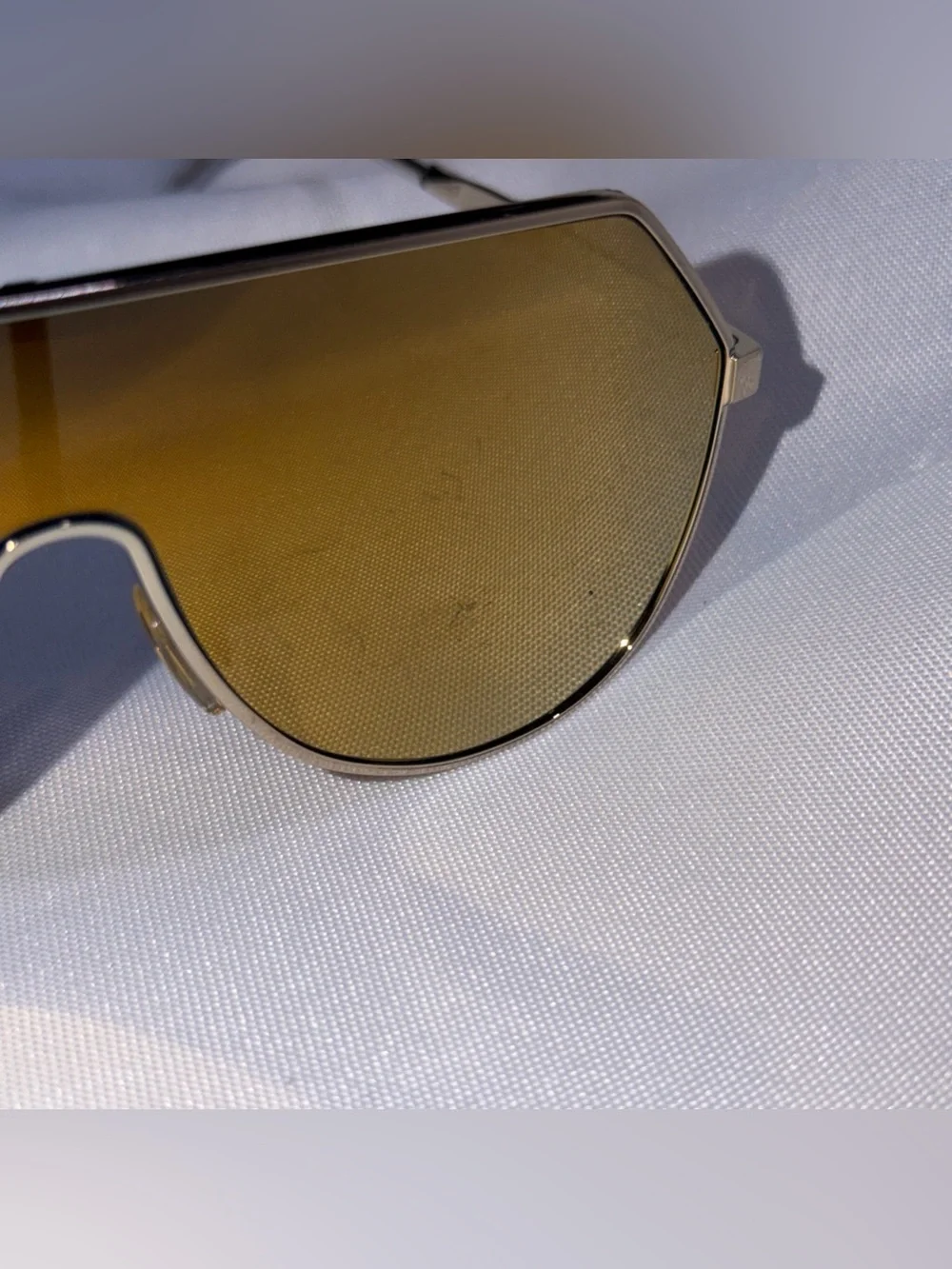 Dolce & Gabbana DG2221 498/7P Shield Sunglasses Gold Italy 145 Authentic
